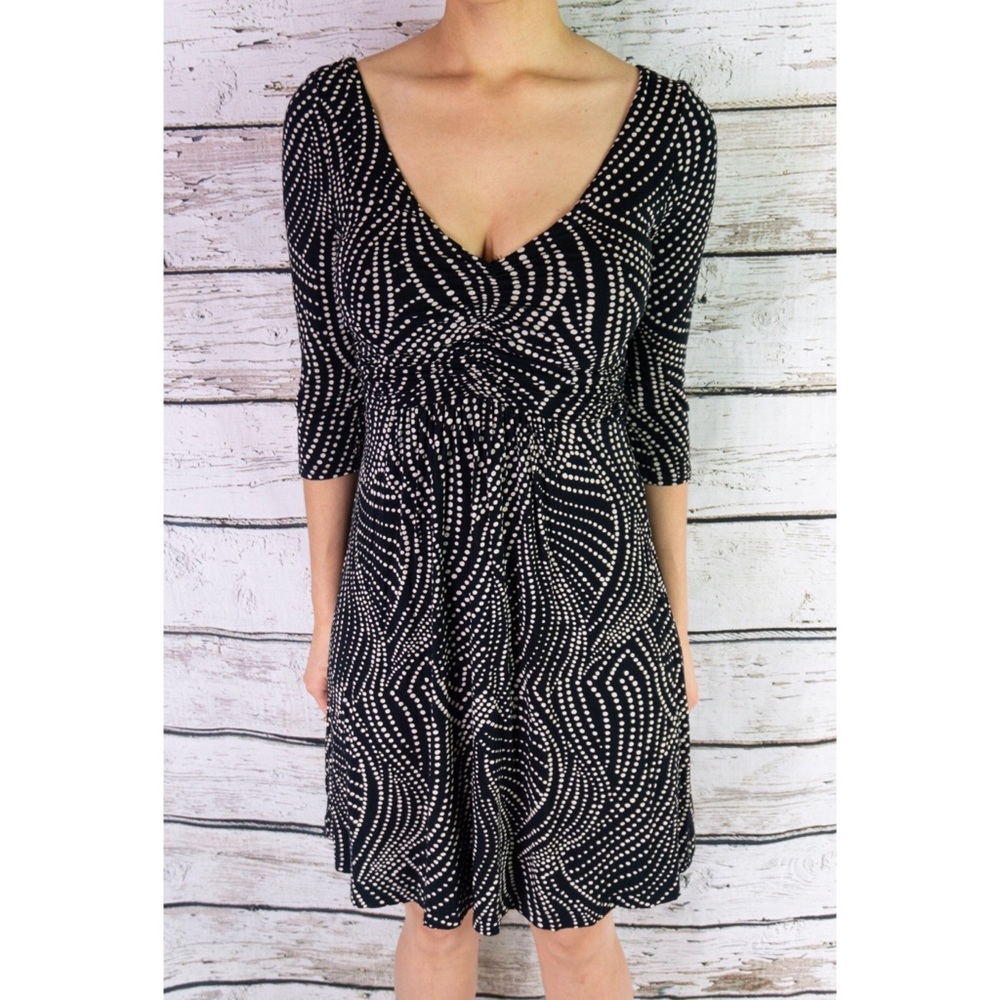 Anthropologie, Maeve, Black Dress with Polka Dots